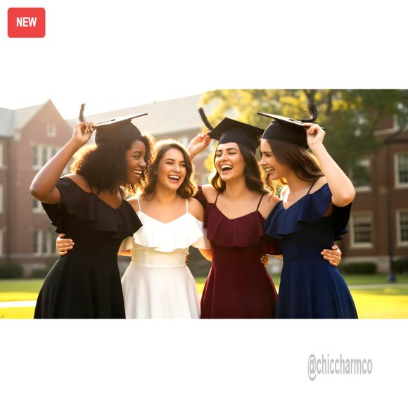 Off Shoulder A-Line Midi Dress, Formal Wedding Guest Cocktail Party - Picture 6 of 7